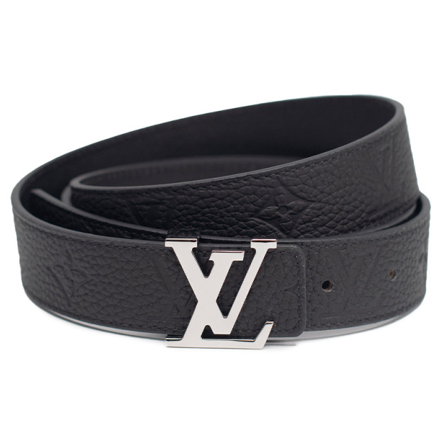 Ремень Louis Vuitton Reversible Leather Belt 30mm Embossing Black Silver