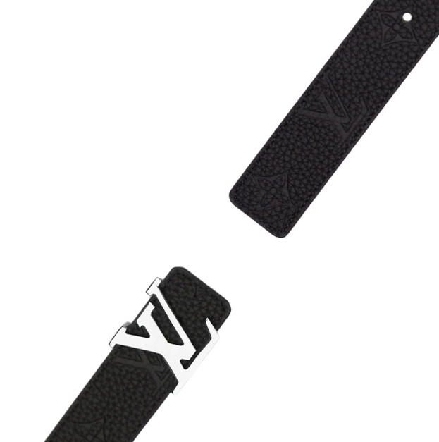 Ремень Louis Vuitton Reversible Leather Belt 30mm Embossing Black Silver