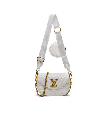 Louis Vuitton New Wave Multi Pochette Bag White Gold 89569590