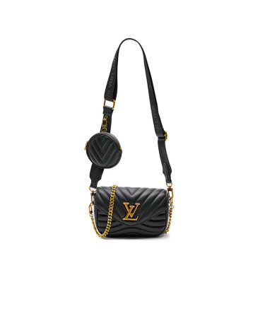 Louis Vuitton New Wave Multi Pochette Bag Black Gold 89555350