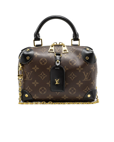 Louis Vuitton Monogram Petite Malle Souple Canvas Shoulder Bag Brown Black 81216980