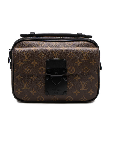 Louis Vuitton S Lock Messenger Bag Damier Graphite Canvas Brown JC1216495