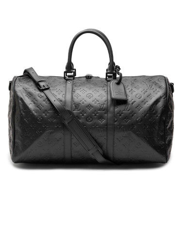 Сумка Louis Vuitton Keepall Bandouliere 50 Монограмм Shadow Black in Embossed Leather M59025