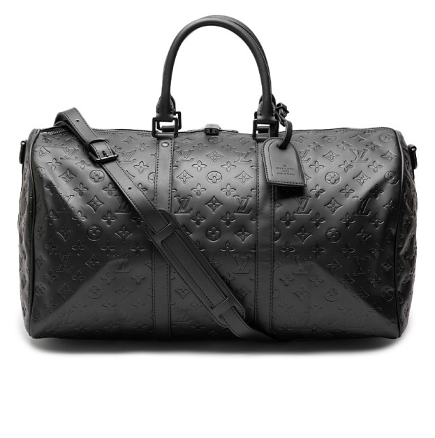 Сумка Louis Vuitton Keepall Bandouliere 50 Монограмм Shadow Black in Embossed Leather M59025