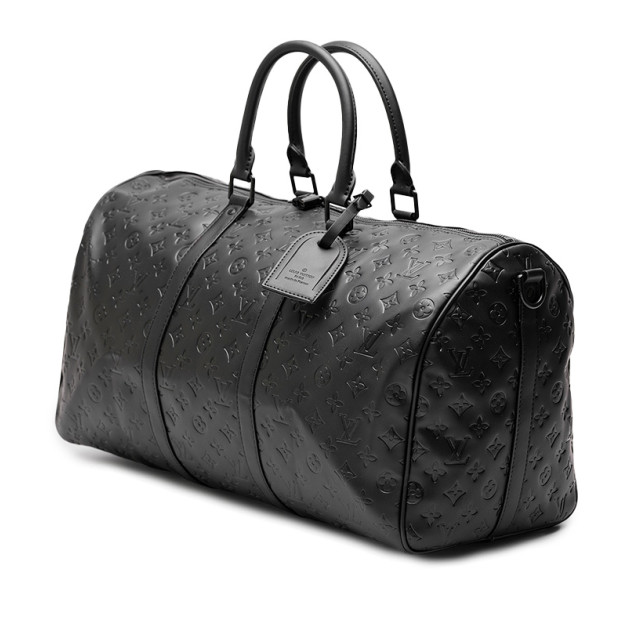 Сумка Louis Vuitton Keepall Bandouliere 50 Монограмм Shadow Black in Embossed Leather M59025
