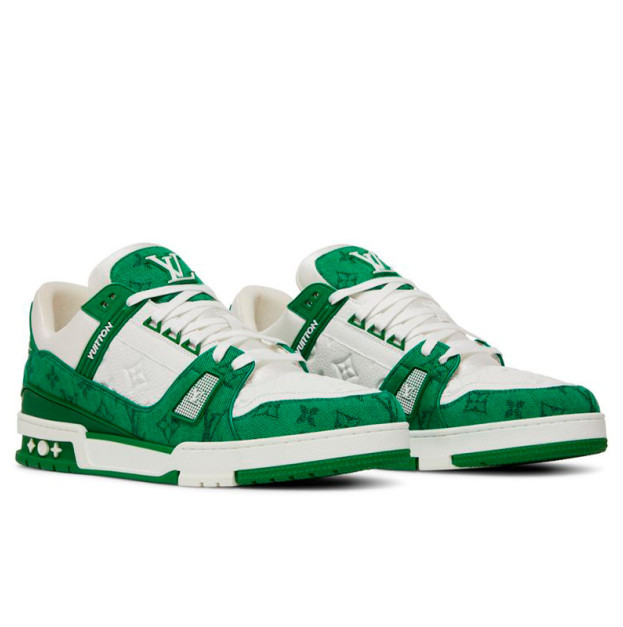 Louis Vuitton Trainer Green Monogram Denim 1A9JHV