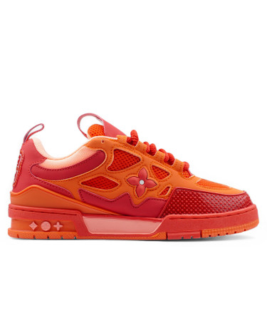 Louis Vuitton Skate Sneaker Red Mix Orange Cowhide