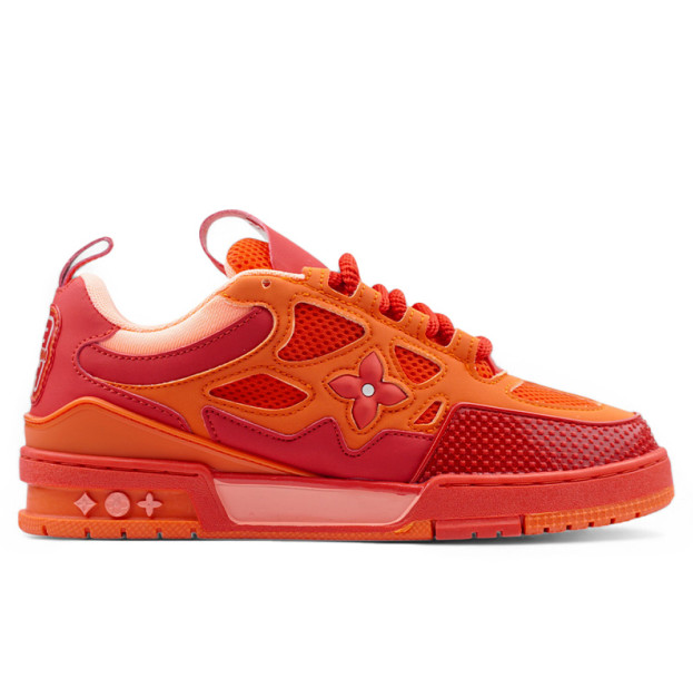 Louis Vuitton Skate Sneaker Red Mix Orange Cowhide